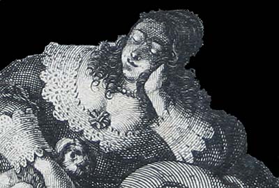 Detail from Abraham Bosse: The Foolish Virgins Falling Asleep.